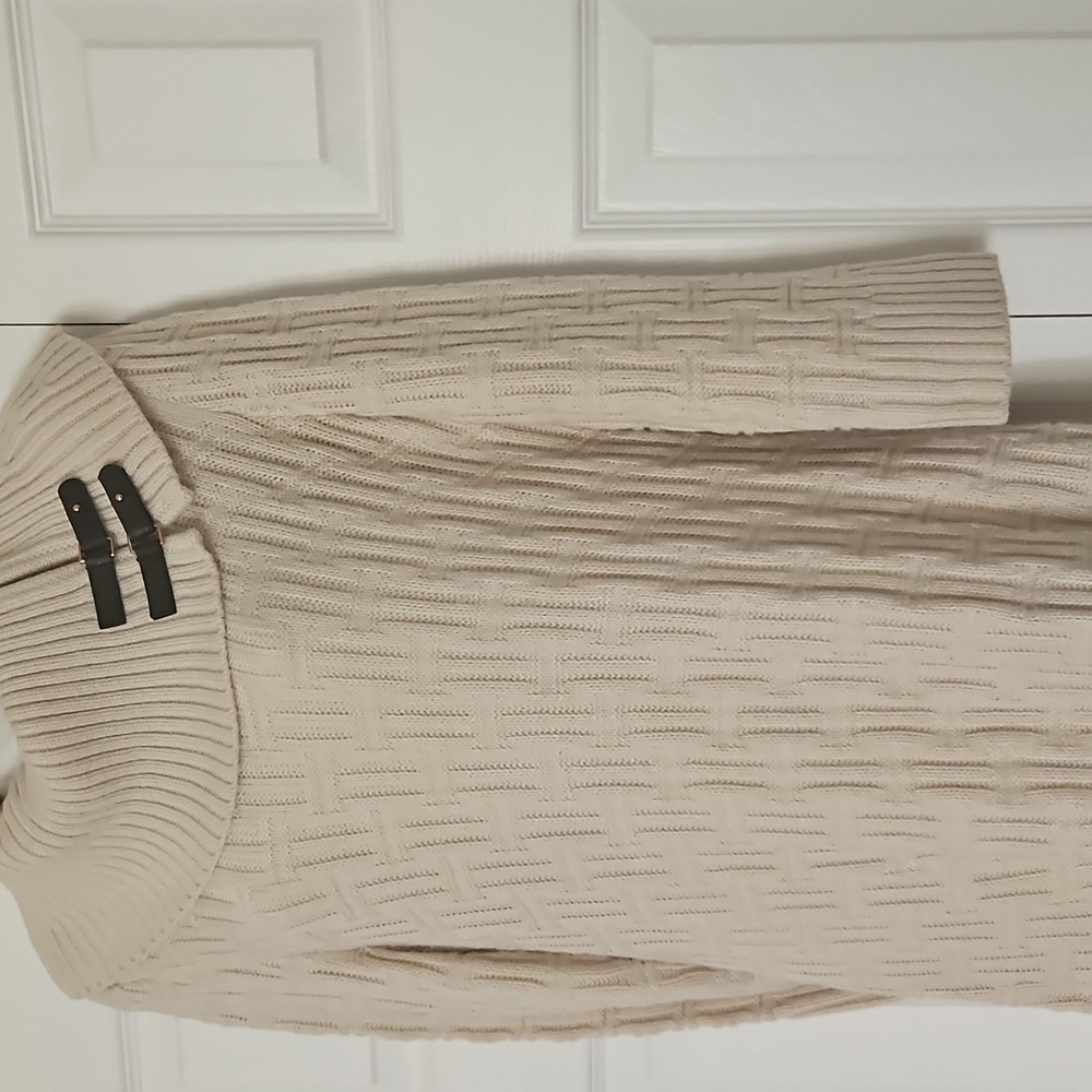 Sandra Darren Cream Cowl Neck Sweater Dress - Picture 2 of 7